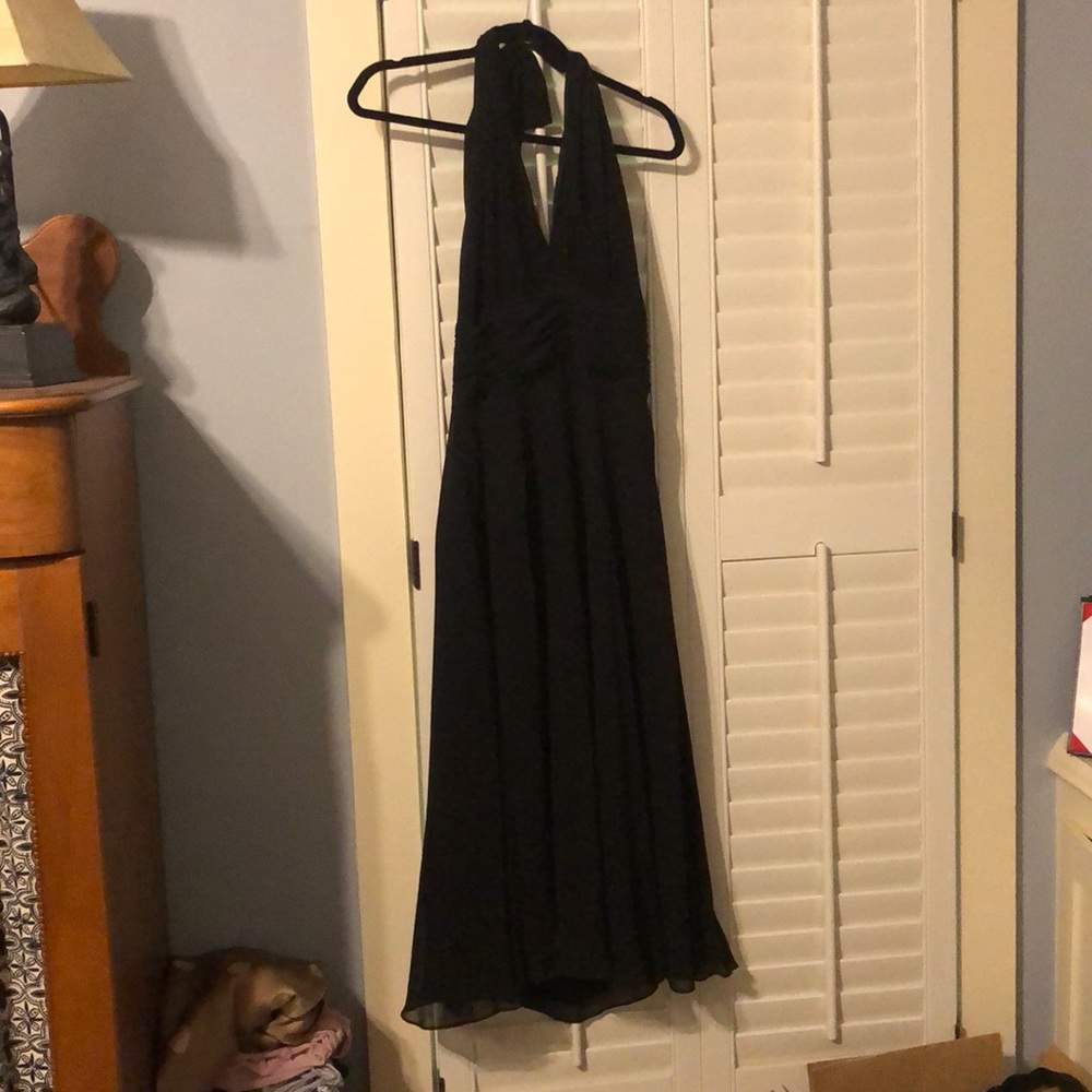 Black halter neck dress